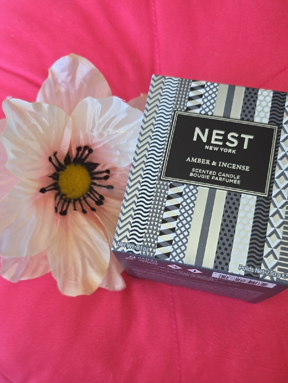 NEST Amber & Incense Scented Candle - Pink Accent